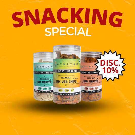 Snacking Bundle (Ragi chipstix, Mix Veg, Oats Chipstix)